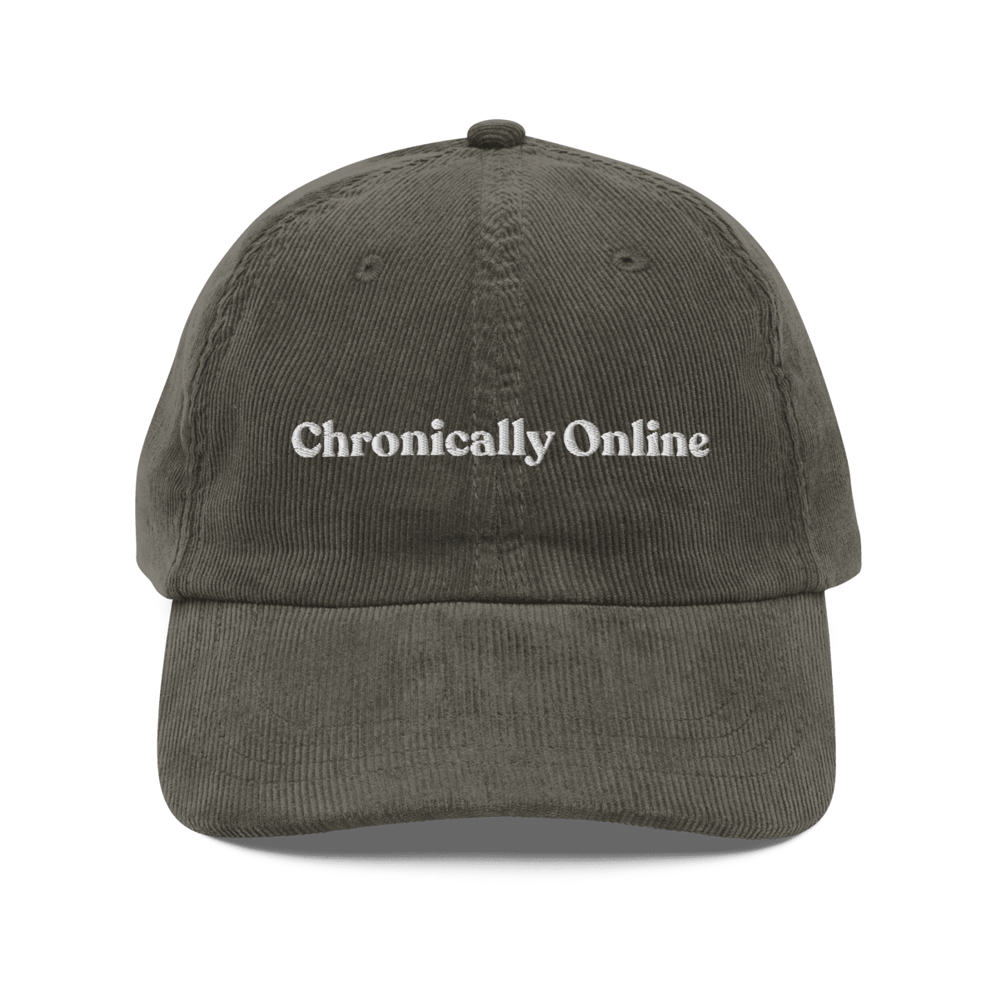 Chronically Online Embroidered Corduroy Hat - Polychrome Goods