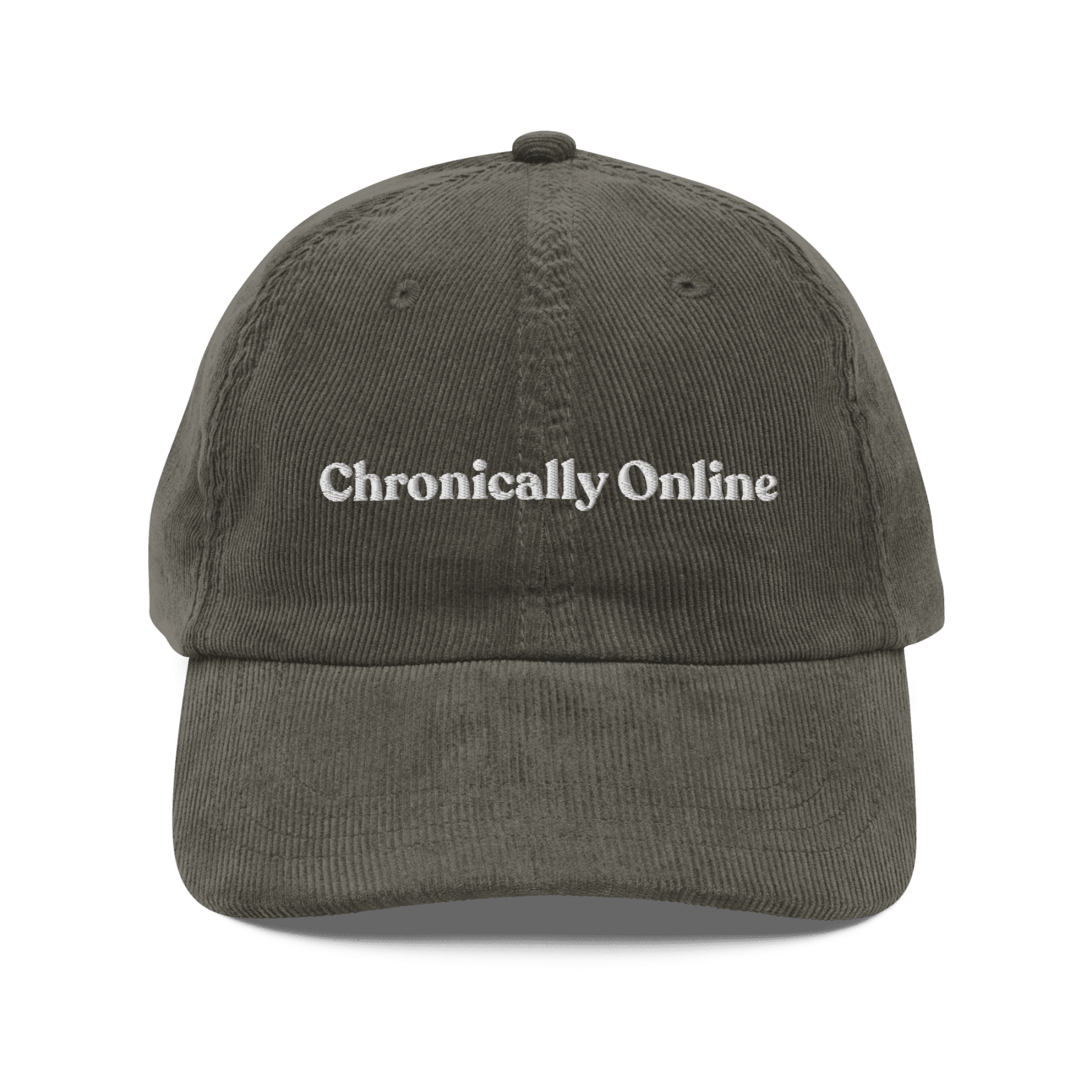 Chronically Online Embroidered Corduroy Hat - Polychrome Goods