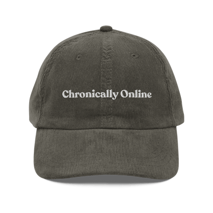 Chronically Online Embroidered Corduroy Hat - Polychrome Goods