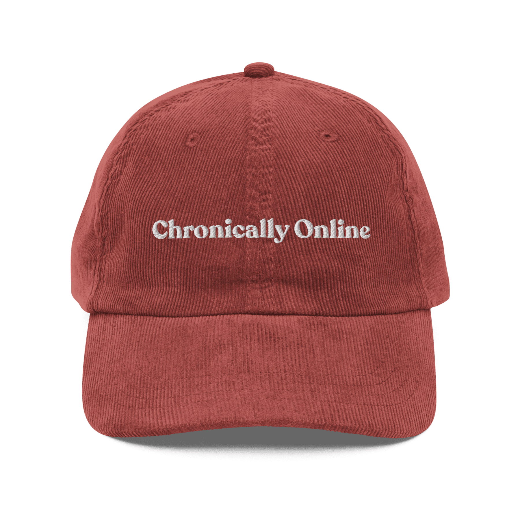 Chronically Online Embroidered Corduroy Hat - Polychrome Goods