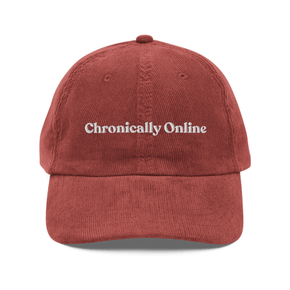 Chronically Online Embroidered Corduroy Hat - Polychrome Goods