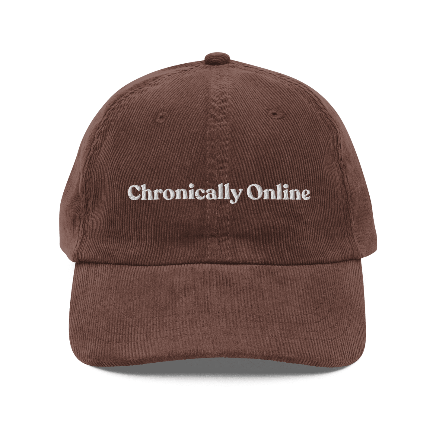 Chronically Online Embroidered Corduroy Hat - Polychrome Goods