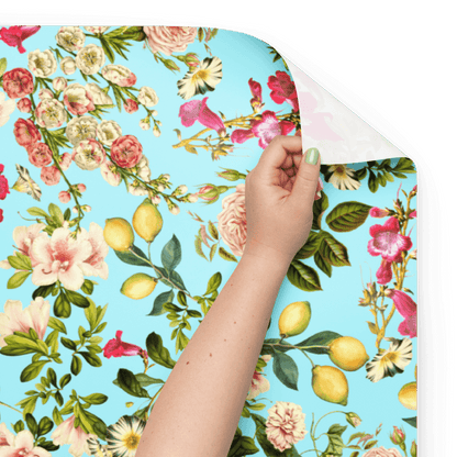 "Citrona" Lemons & Rose Flowers Print Wrapping Paper - Polychrome Goods 🍊