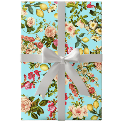 Citrona Lemons & Roses Floral Wrapping Paper - Polychrome Goods