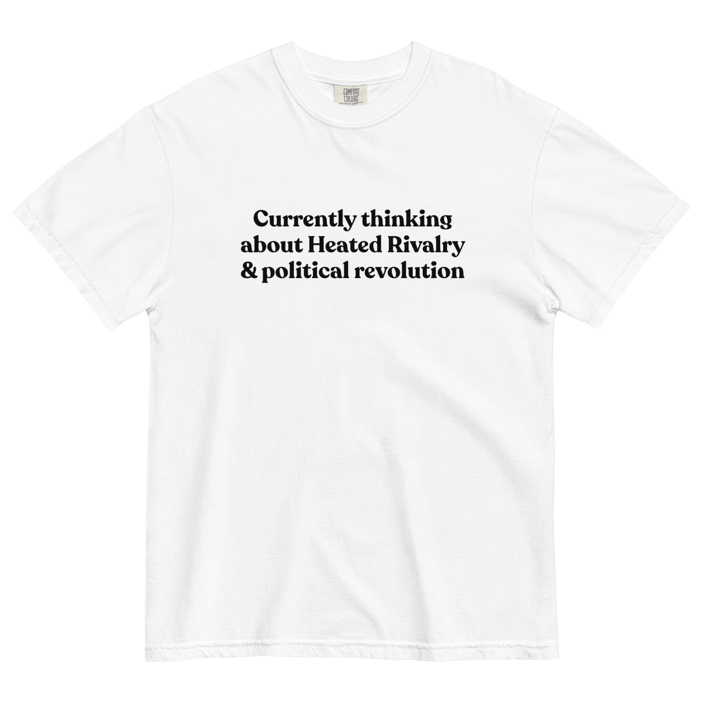 Currently thinking about Heated Rivalry & political revolution T-Shirt - Polychrome Goods