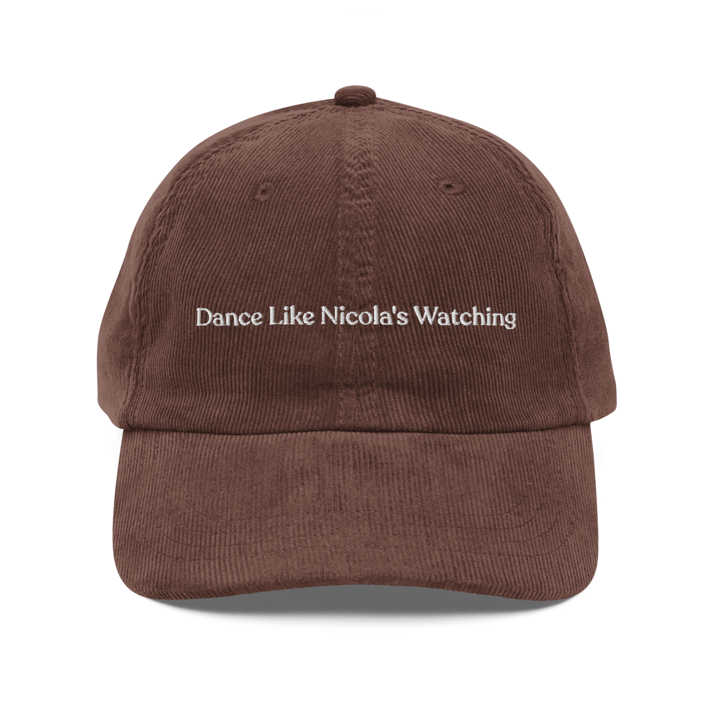 Dance Like Nicola's Watching Embroidered Corduroy Hat - Polychrome Goods