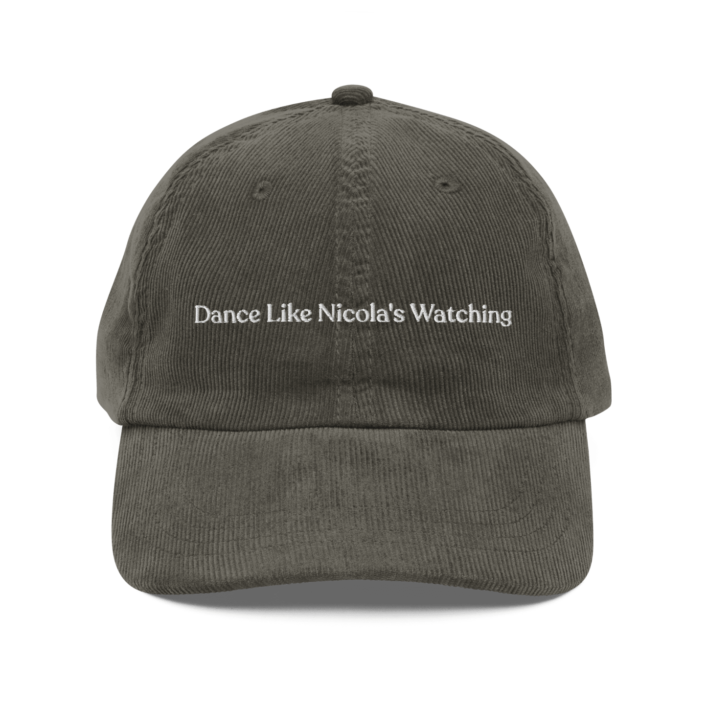 Dance Like Nicola's Watching Embroidered Corduroy Hat - Polychrome Goods