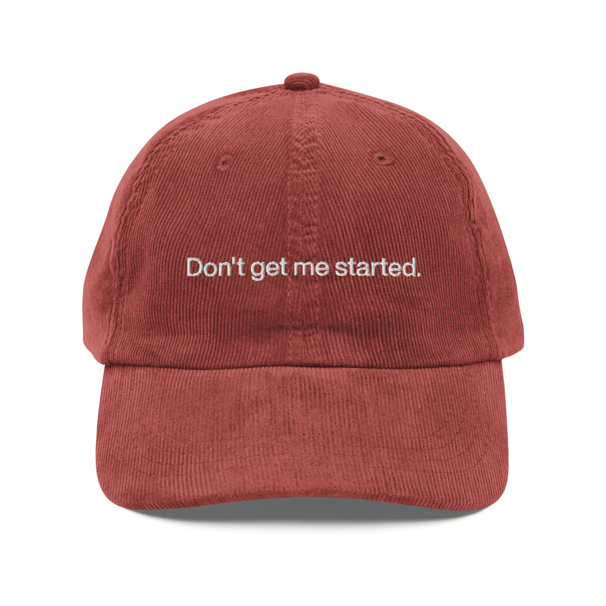 Don't get me started. Embroidered Corduroy Hat - Polychrome Goods 🍊