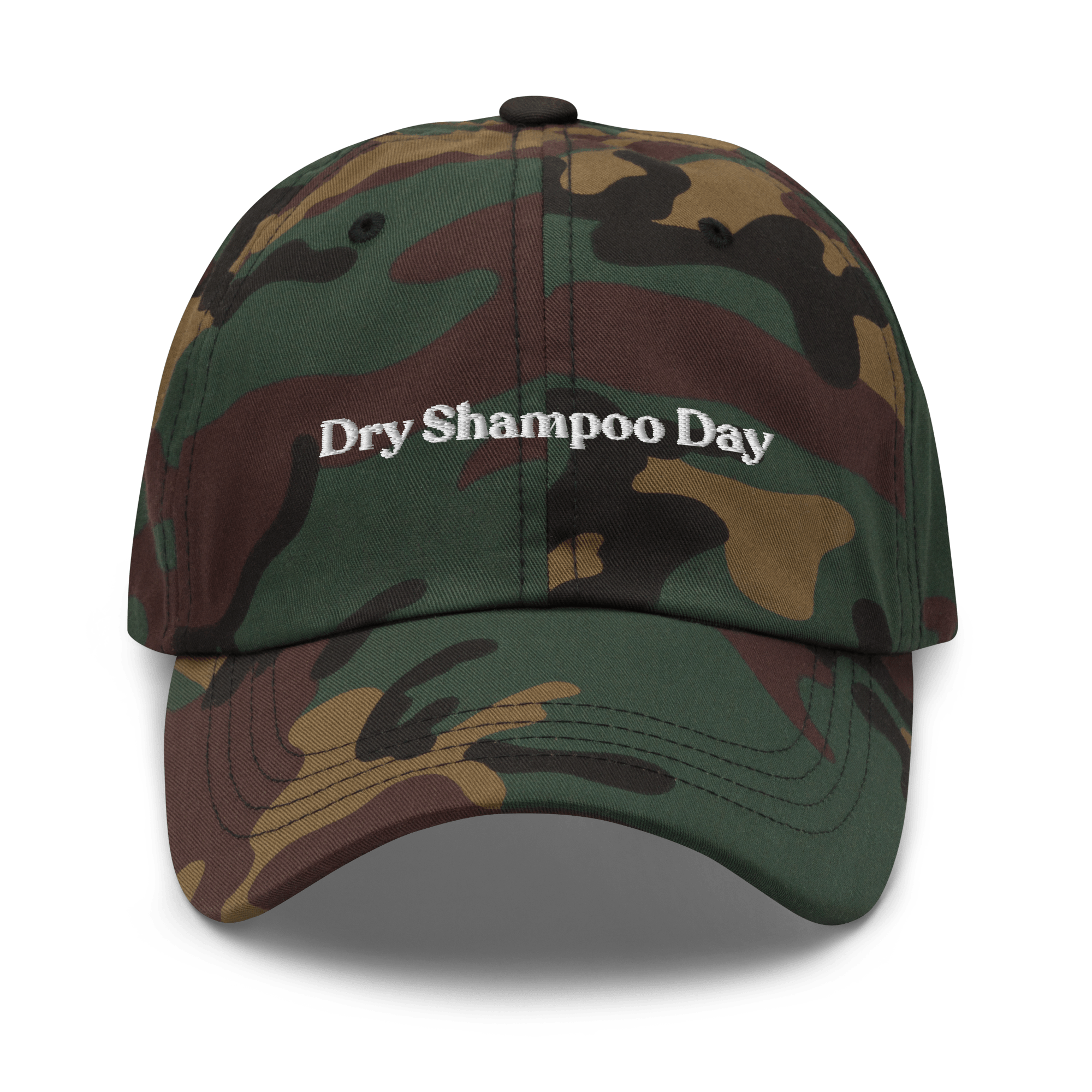 "Dry Shampoo Day" Embroidered Dad Hat - Polychrome Goods 🍊