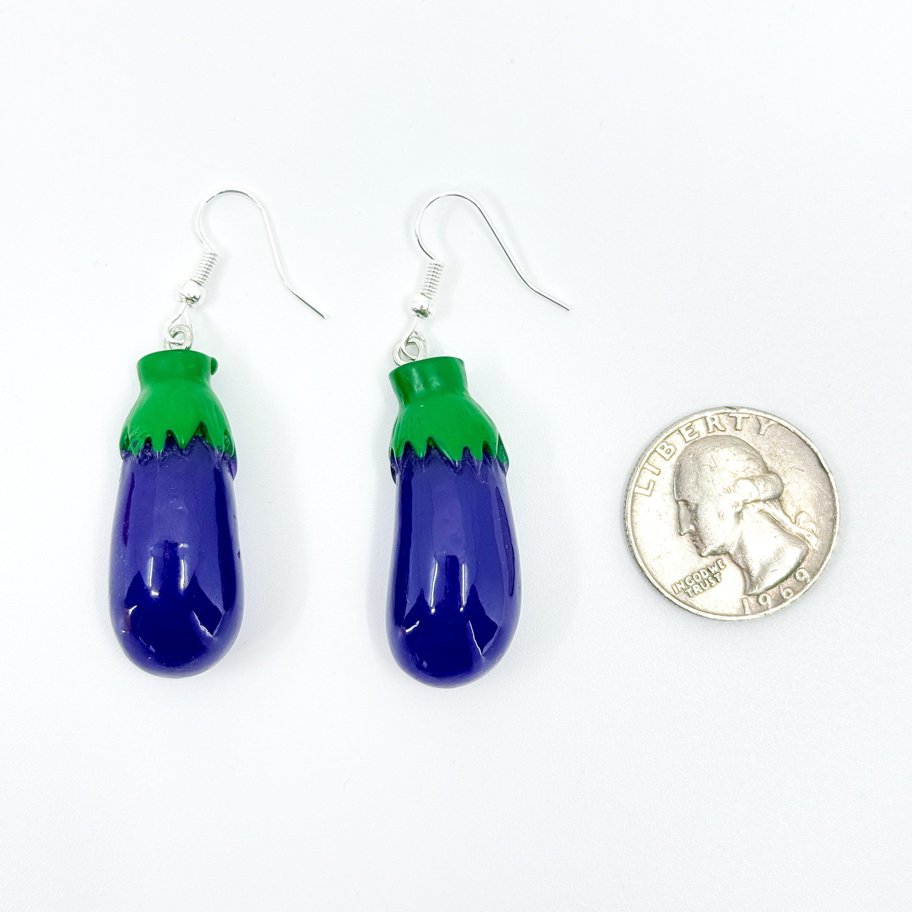 Eggplant Earrings Polychrome Goods 🍊