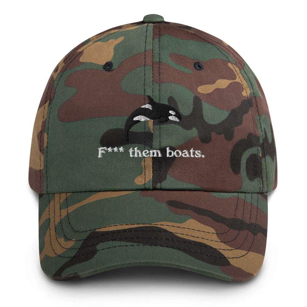 F*** Them Boats! Orca Whale Embroidered Dad Hat - Polychrome Goods 🍊