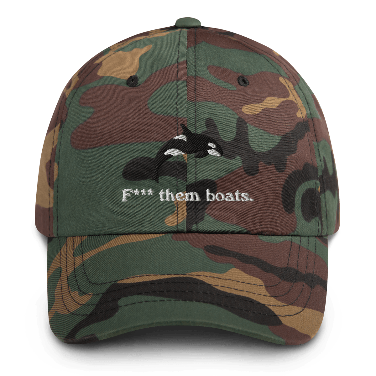 F*** Them Boats! Orca Whale Embroidered Dad Hat - Polychrome Goods 🍊