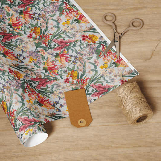 Flora Tropical Flowers Wrapping Paper - Polychrome Goods