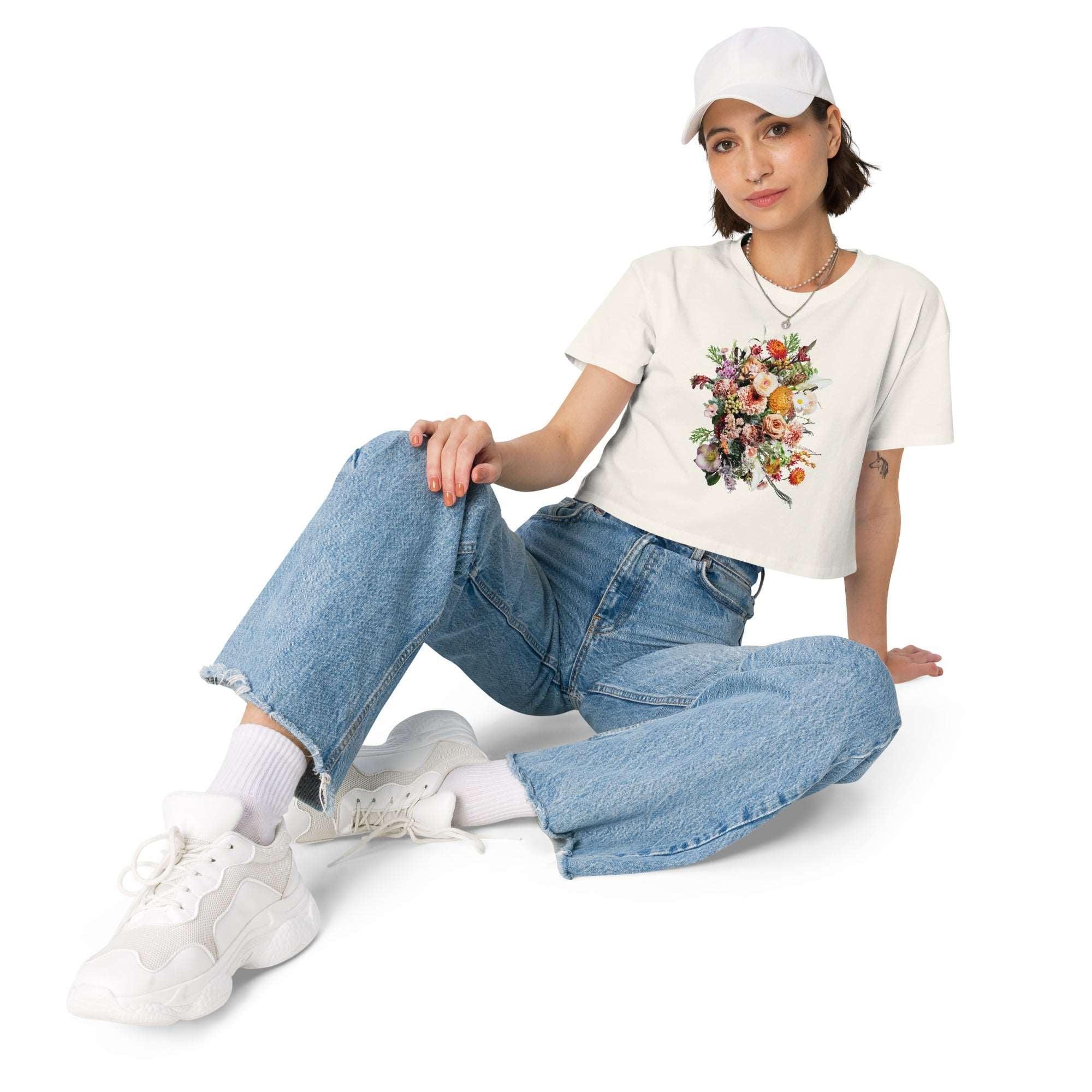 Flower Bunch Crop Top Shirt Polychrome Goods 🍊