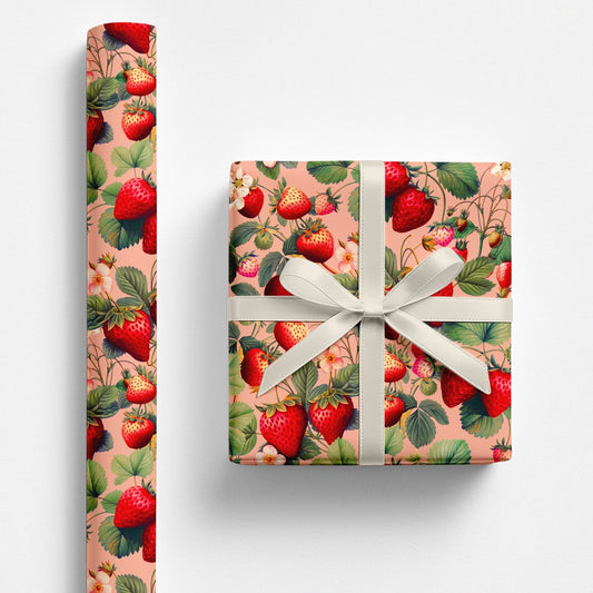 Fraises Strawberry Wrapping Paper - Polychrome Goods