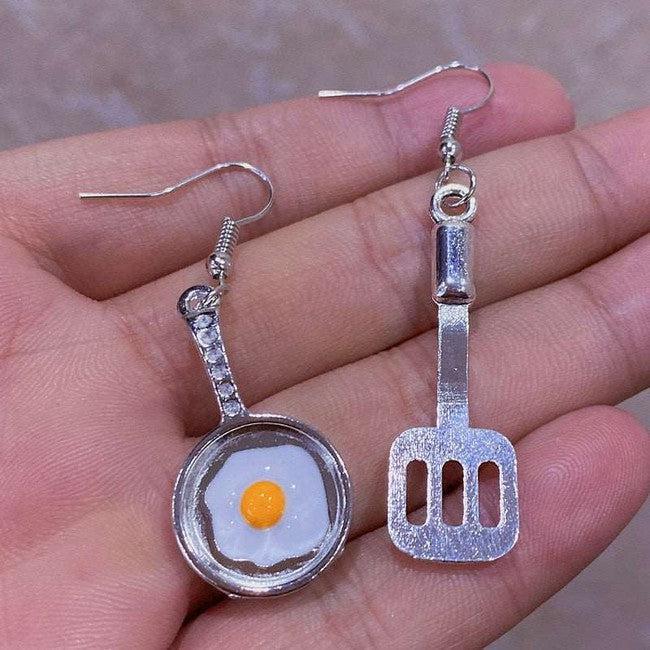 Fried Egg Pan Earrings Polychrome Goods 🍊