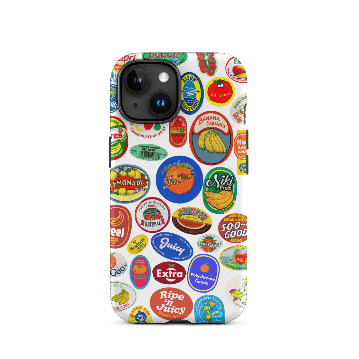 Fruit Stickers Phone Case for iPhone (White Background) Matte / iPhone 15 Fruit Stickers Phone Case for iPhone (White Background) Matte / iPhone 15