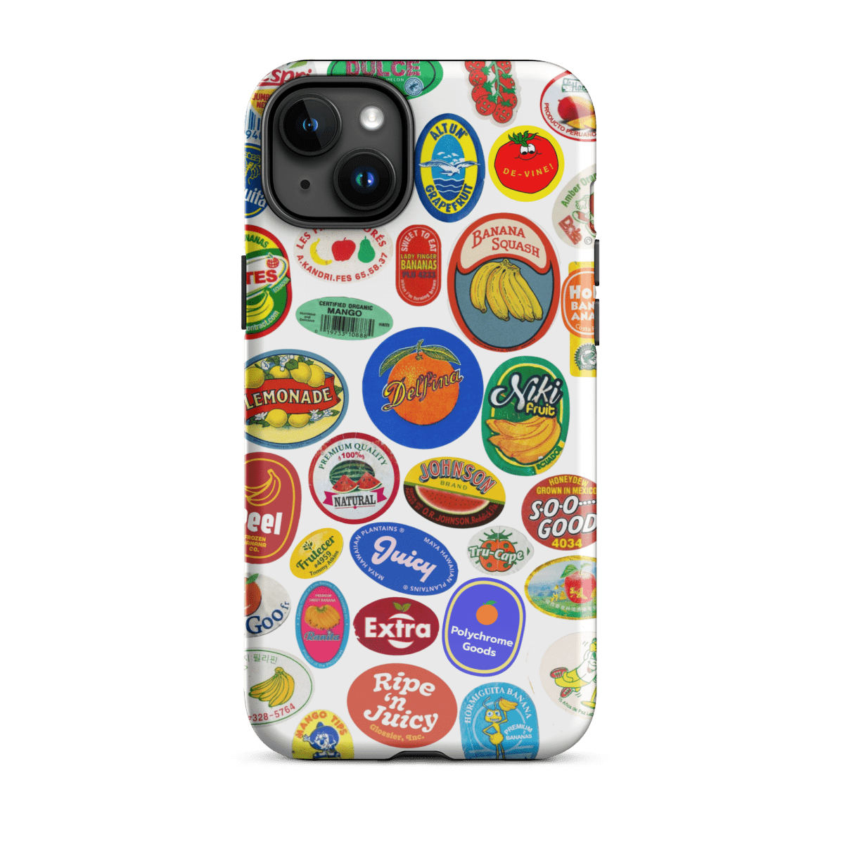 Fruit Stickers Phone Case for iPhone (White Background) - Glossy / iPhone 11 Fruit Stickers Phone Case for iPhone (White Background) - Glossy / iPhone 11