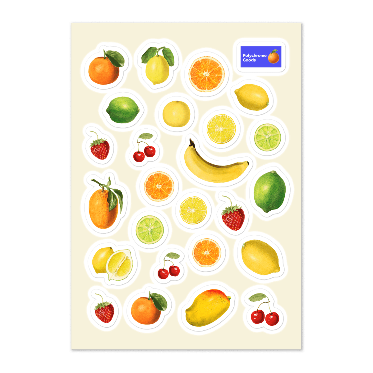 Custom Sticker Polychrome Fruity Sticker Sheet – Polychrome Goods