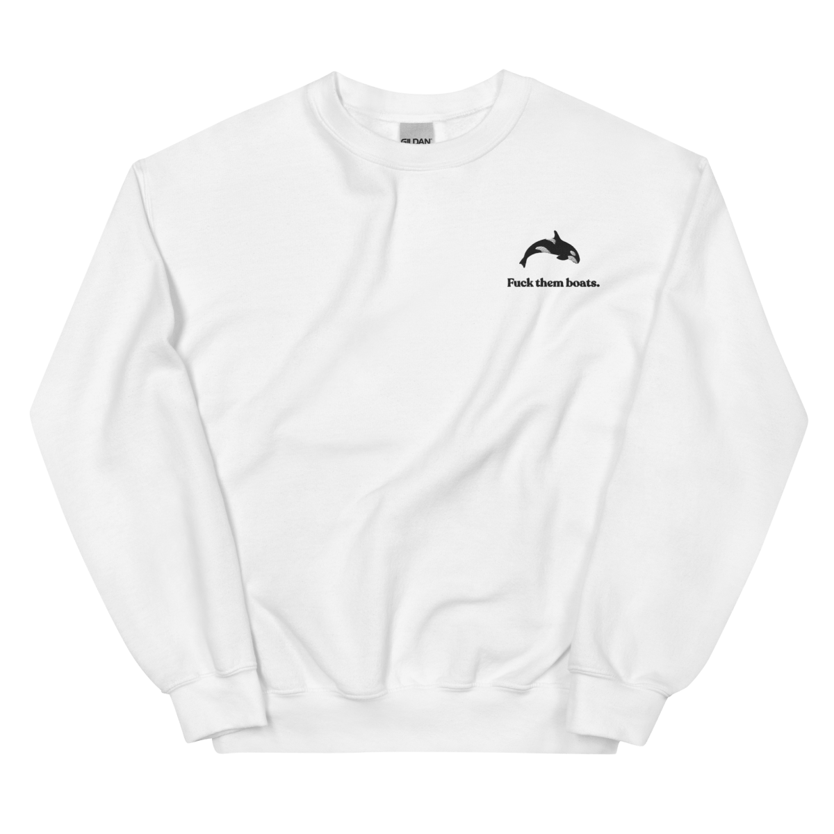 Shop the Fuck them boats. Orca Whale Embroidered Sweatshirt Polychrome Goods