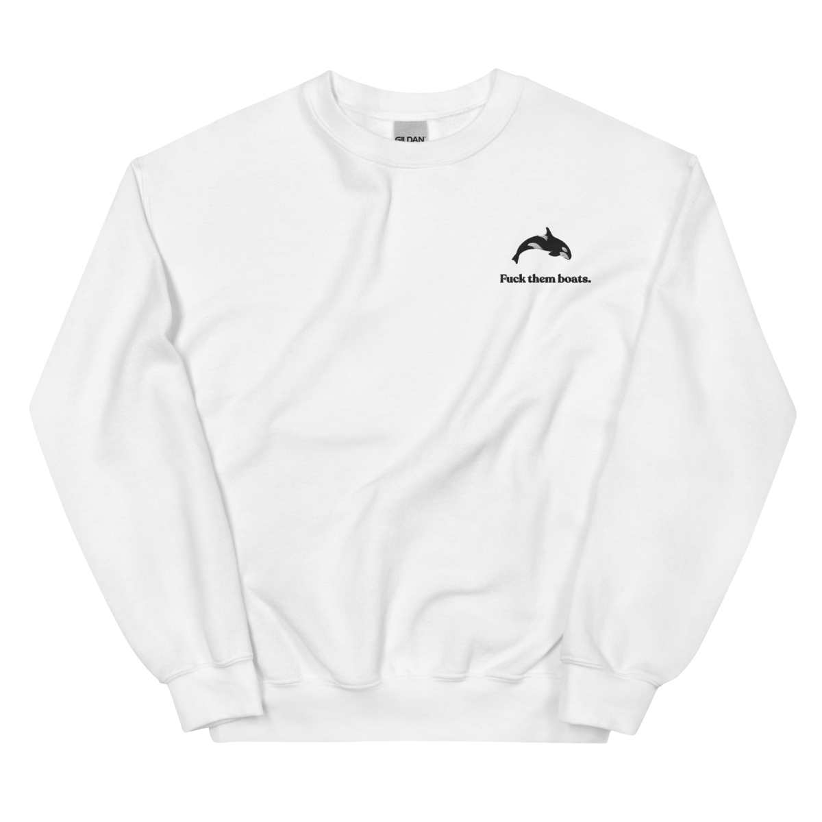 Fuck them boats. Orca Whale Embroidered Sweatshirt - Polychrome Goods 🍊