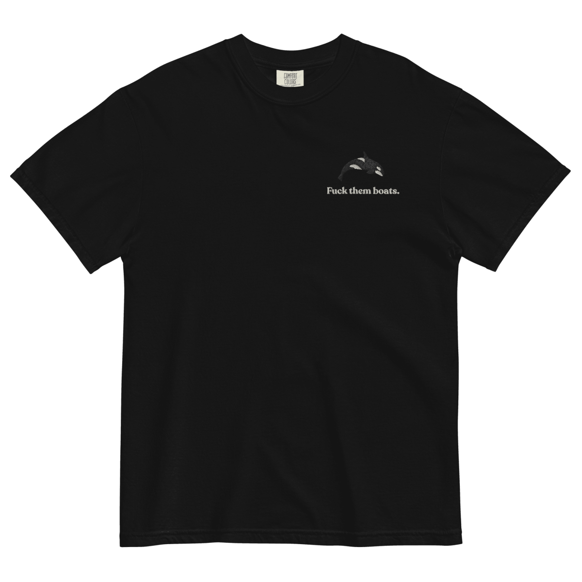 Fuck them boats. Orca Whale T-shirt - Polychrome Goods 🍊