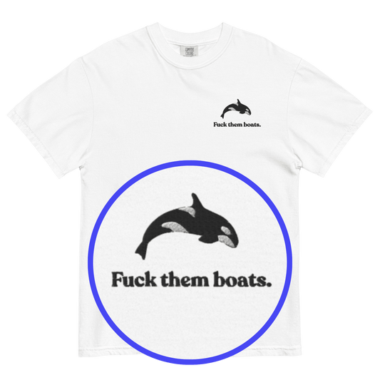 Shop the Fuck them boats. Orca Whale T shirt Polychrome Goods
