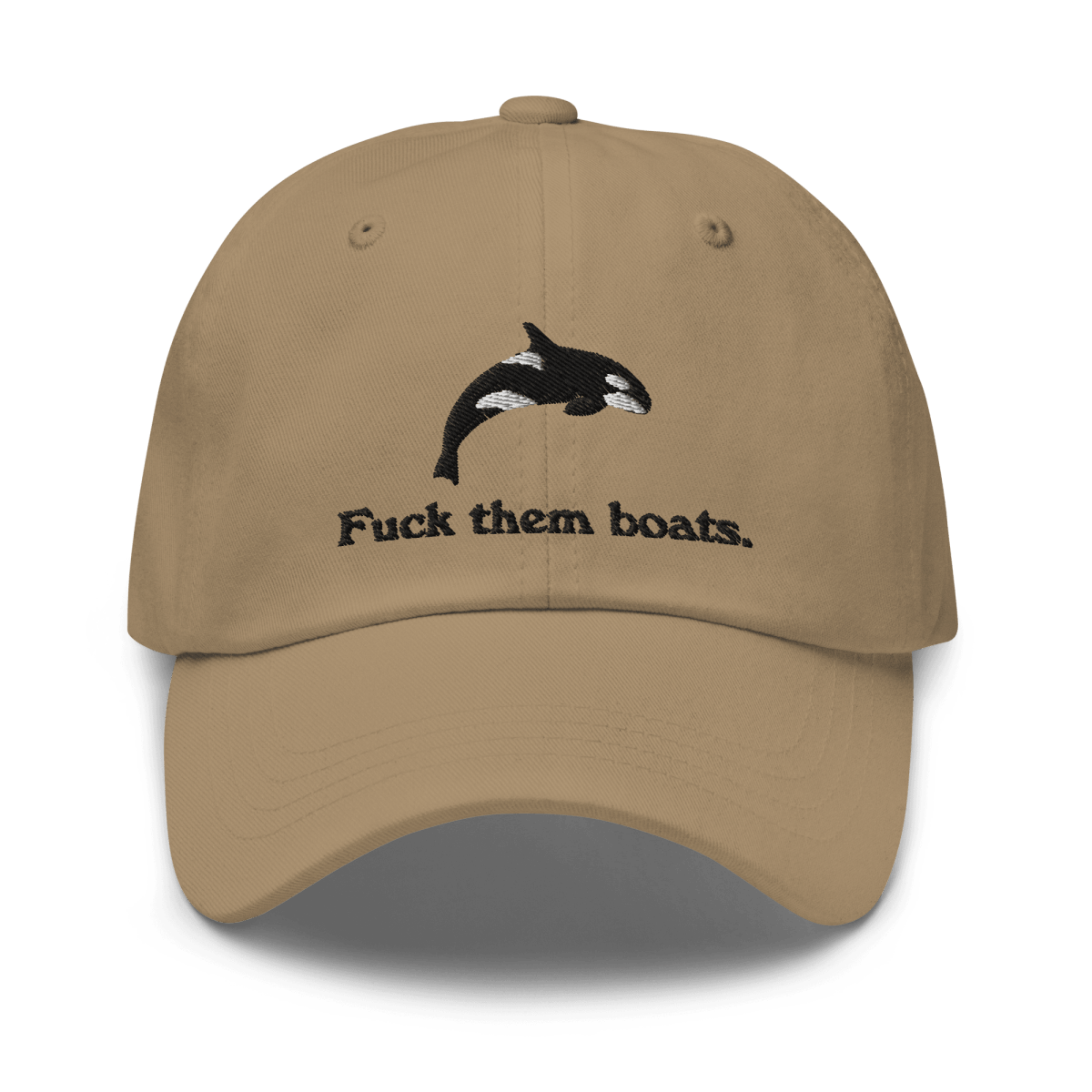 Fuck Them Boats - The Original Embroidered Orca Whale Hat - Polychrome Goods 🍊