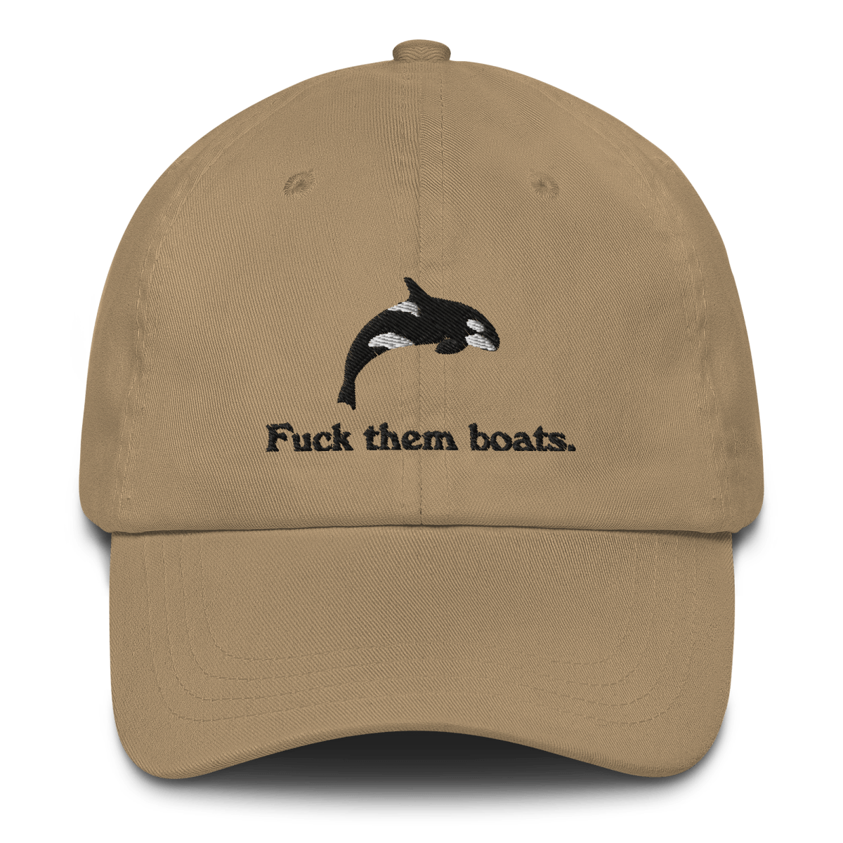 Fuck Them Boats - The Original Embroidered Orca Whale Hat - Polychrome Goods 🍊