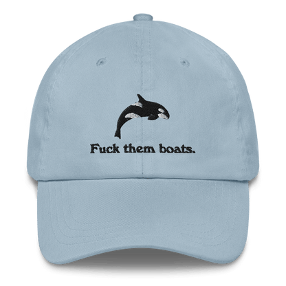 Fuck Them Boats - The Original Embroidered Orca Whale Hat - Polychrome Goods 🍊