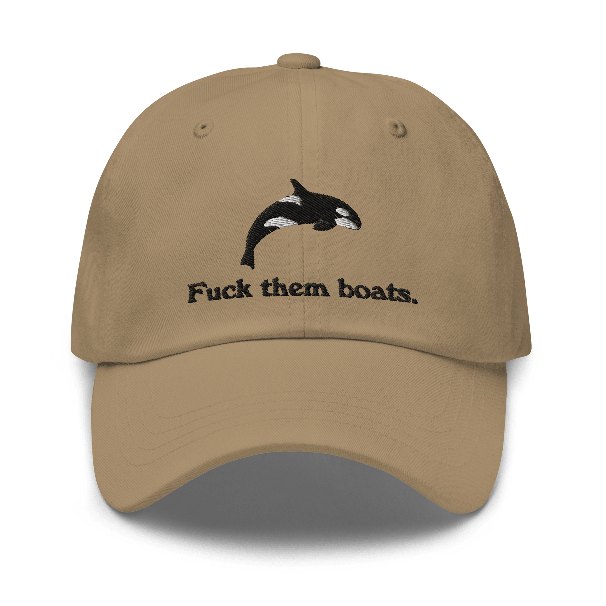 Fuck Them Boats - The Original Embroidered Orca Whale Hat - Polychrome Goods 🍊