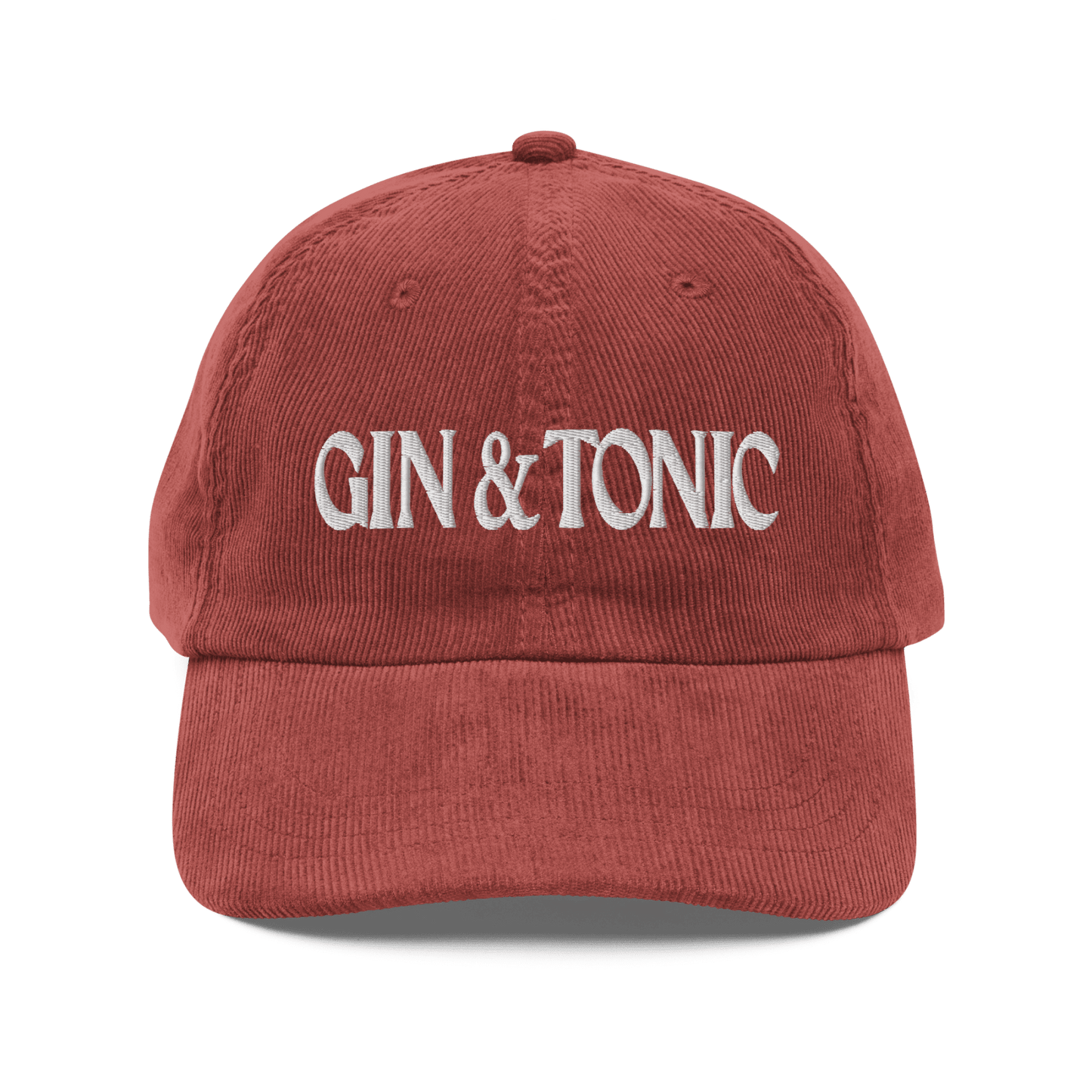 Gin & Tonic Embroidered Corduroy Hat - Polychrome Goods