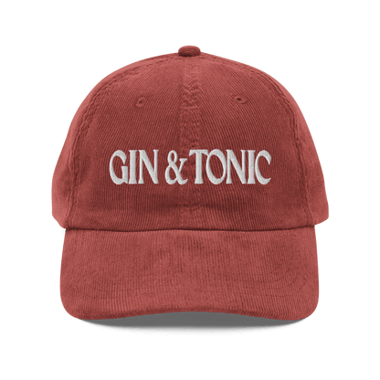 Gin & Tonic Embroidered Corduroy Hat - Polychrome Goods