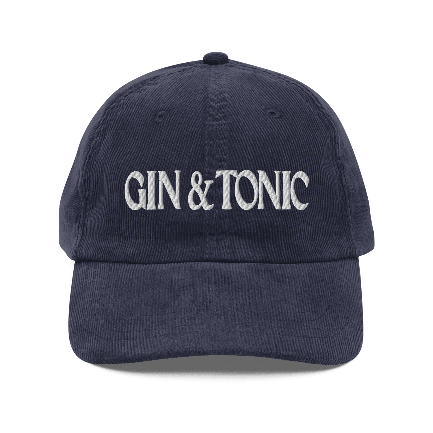 Gin & Tonic Embroidered Corduroy Hat - Polychrome Goods