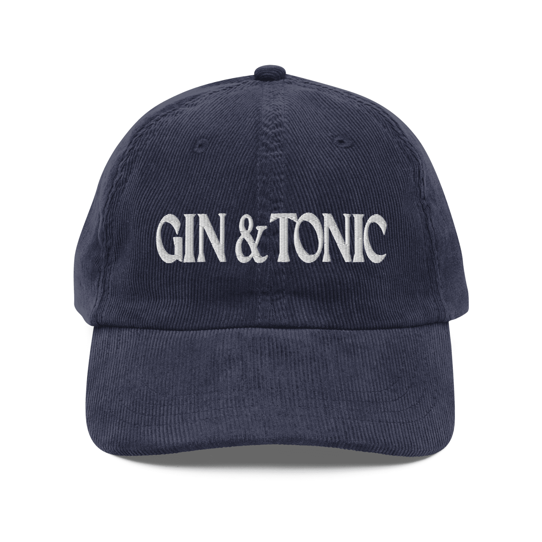 Gin & Tonic Embroidered Corduroy Hat - Polychrome Goods