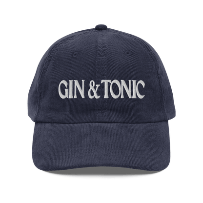Gin & Tonic Embroidered Corduroy Hat - Polychrome Goods