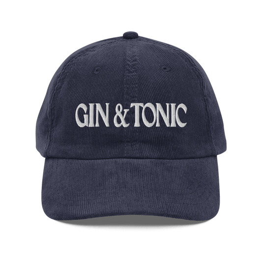Gin & Tonic Embroidered Corduroy Hat - Polychrome Goods