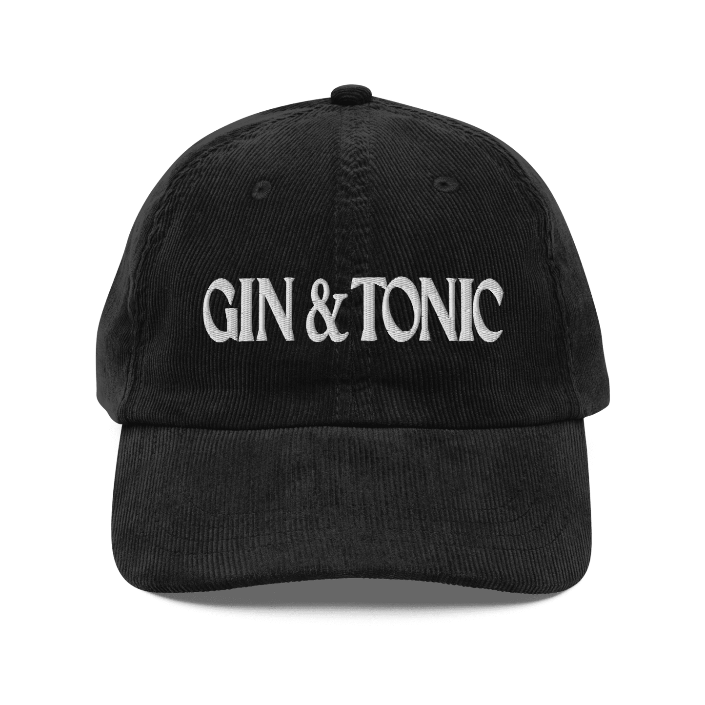 Gin & Tonic Embroidered Corduroy Hat - Polychrome Goods