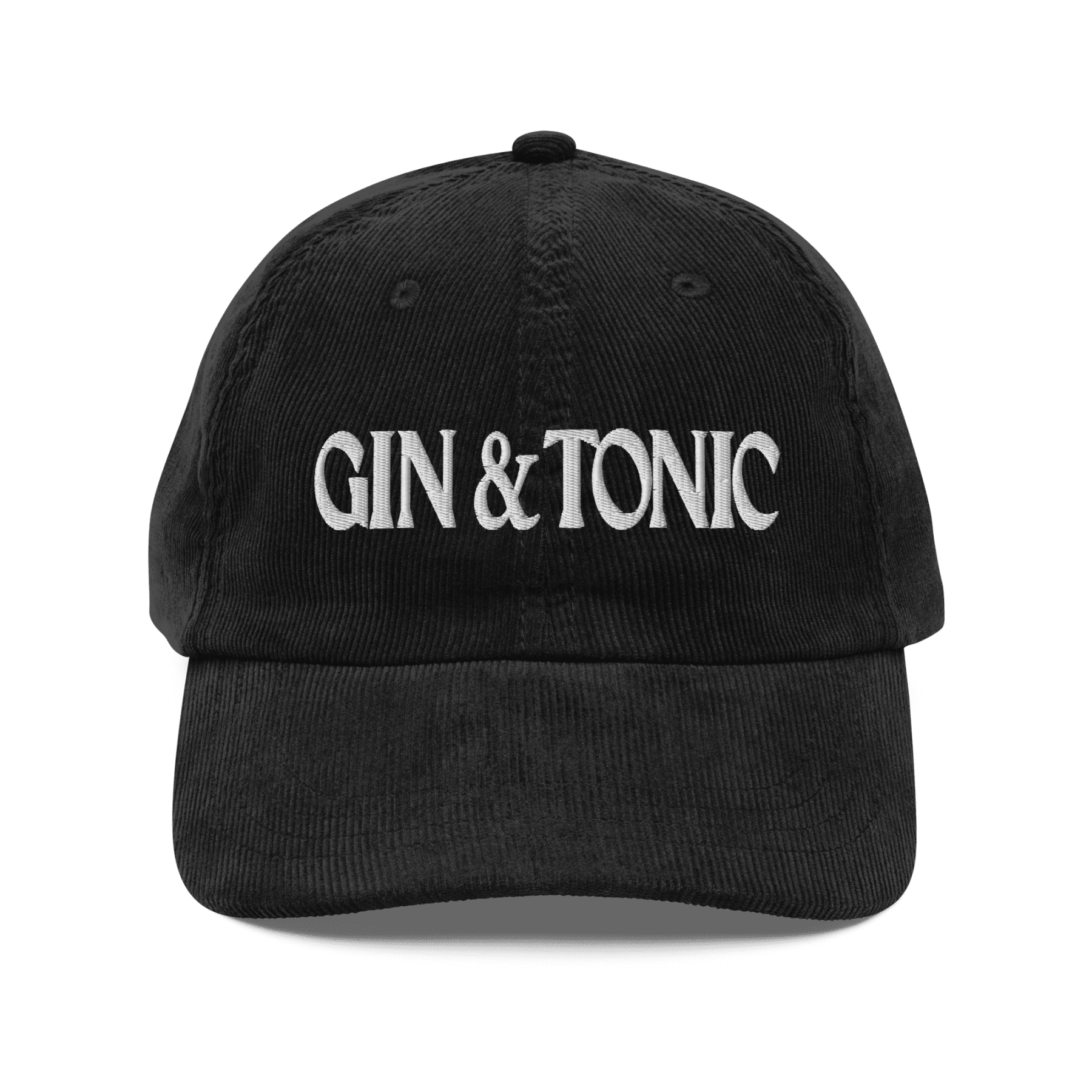 Gin & Tonic Embroidered Corduroy Hat - Polychrome Goods