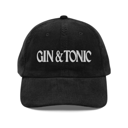 Gin & Tonic Embroidered Corduroy Hat - Polychrome Goods