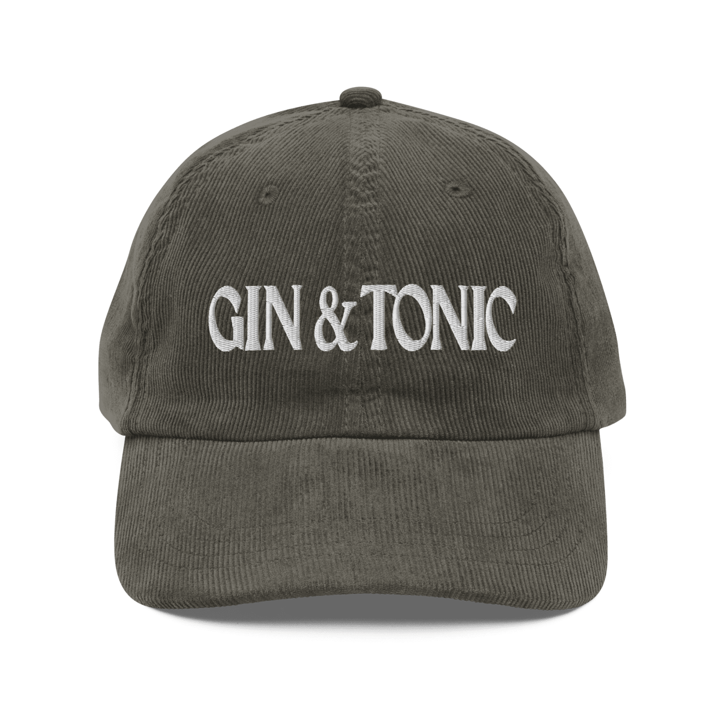 Gin & Tonic Embroidered Corduroy Hat - Polychrome Goods