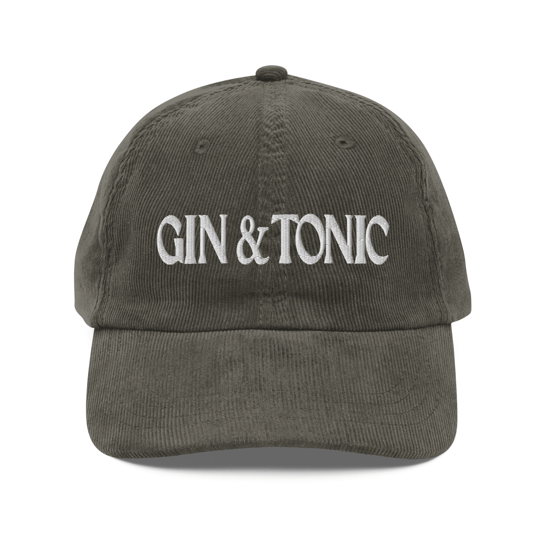 Gin & Tonic Embroidered Corduroy Hat - Polychrome Goods