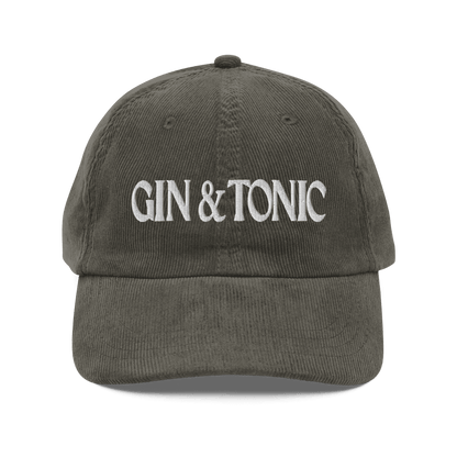 Gin & Tonic Embroidered Corduroy Hat - Polychrome Goods