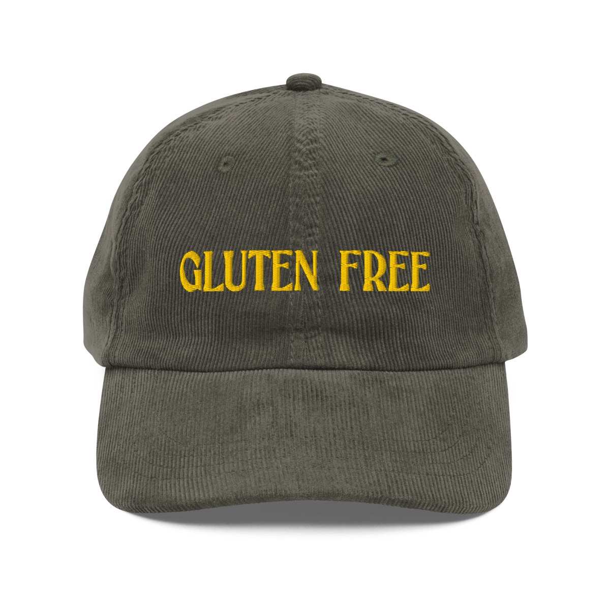 GLUTEN FREE Embroidered Corduroy Hat - Polychrome Goods 🍊