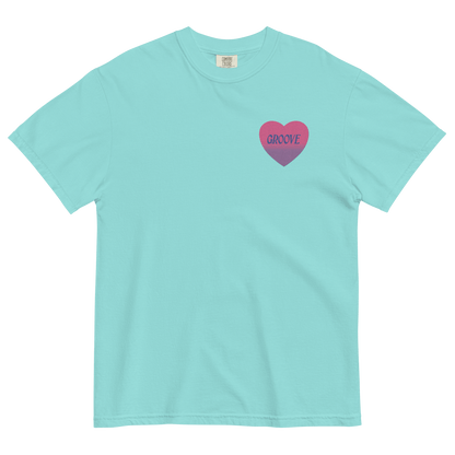 Groove is in the Heart Embroidered T-shirt (Unisex) - Polychrome Goods 🍊