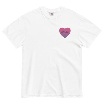 Groove is in the Heart Embroidered T-shirt (Unisex) - Polychrome Goods 🍊