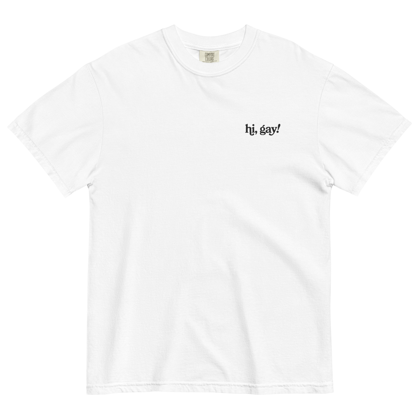 Hi, Gay! Embroidered T-Shirt - Polychrome Goods 🍊