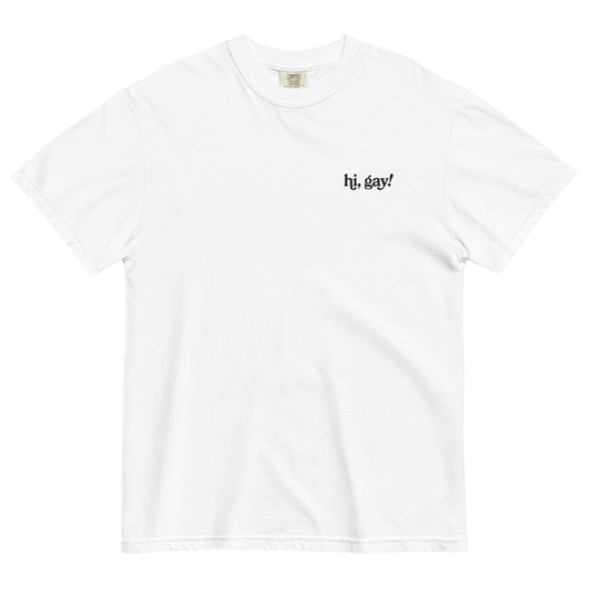 Hi, Gay! Embroidered T-Shirt - Polychrome Goods 🍊