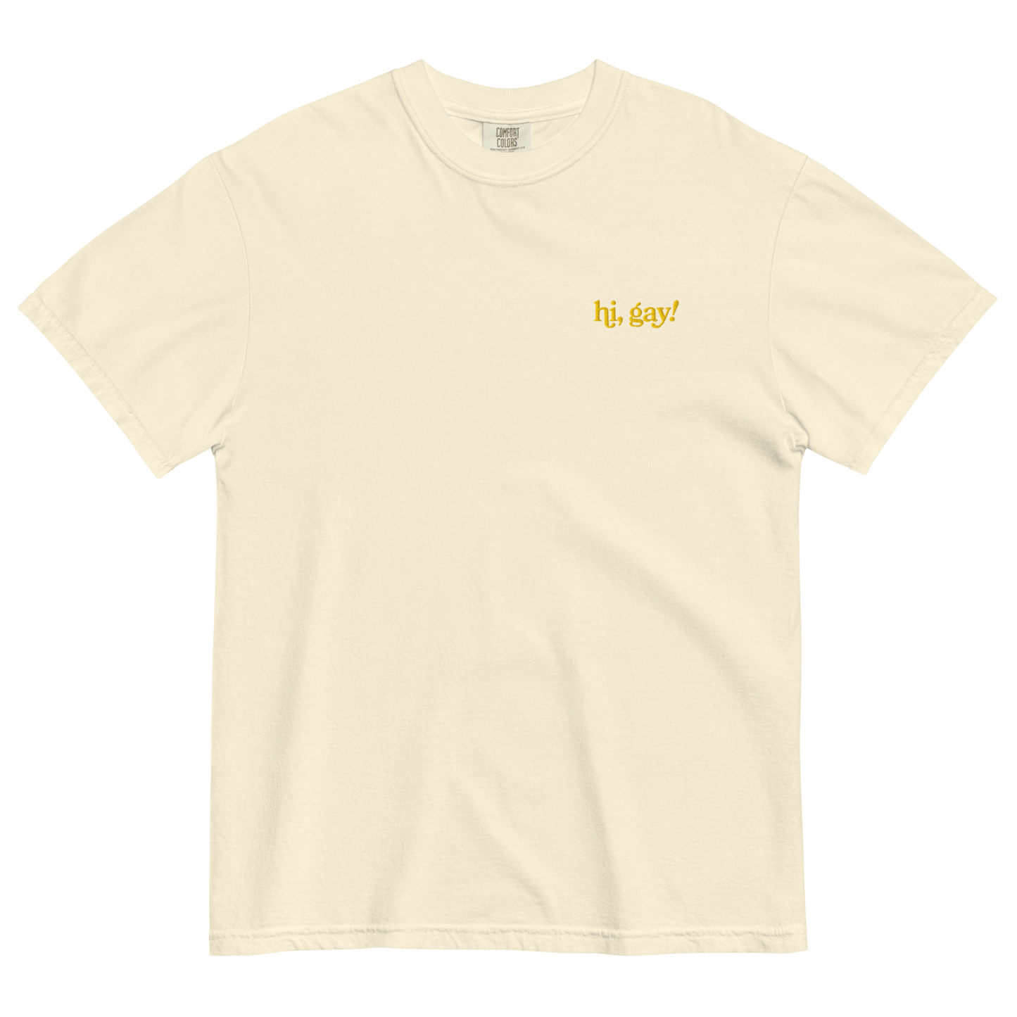 Hi, Gay! Embroidered T-Shirt - Polychrome Goods 🍊