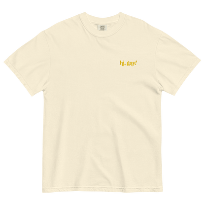 Hi, Gay! Embroidered T-Shirt - Polychrome Goods 🍊